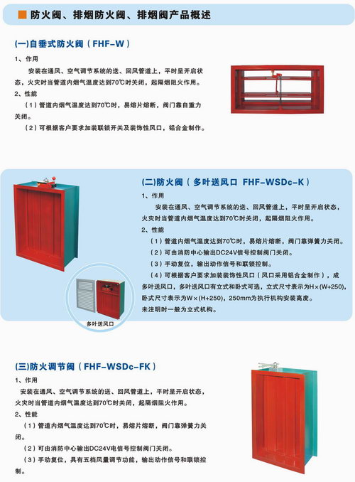 佰隆防火閥參數選型表